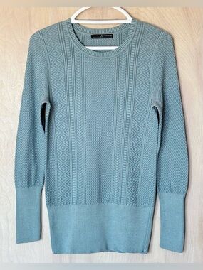 Peruvian Connection Sweater Women’s S Sage Green Textured Crewneck Boho Artisan